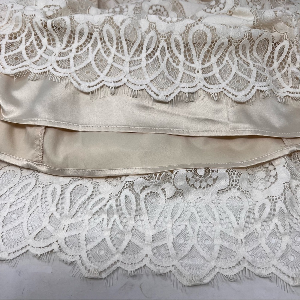 Anthropologie Floreat Ivory Manon Lace Sleeveless Overlay Dress Dress Size 4 - Picture 13 of 15